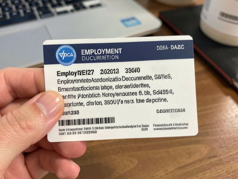 DACA recipient with their EAD work permit card