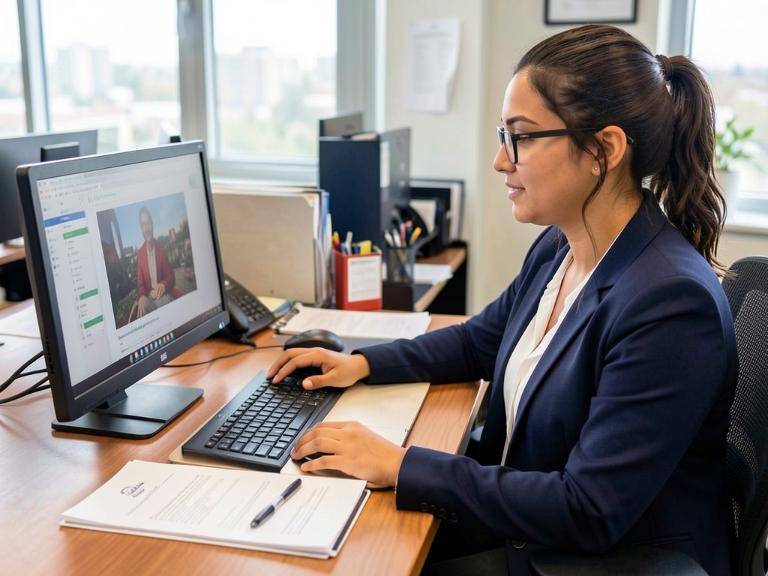 DACA recipient working in a professional US office setting