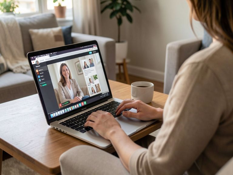 immigrant client attending online therapy session