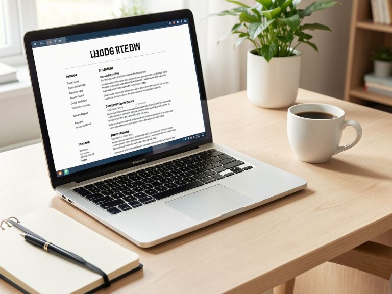 Person preparing resume and job search documents at desk
