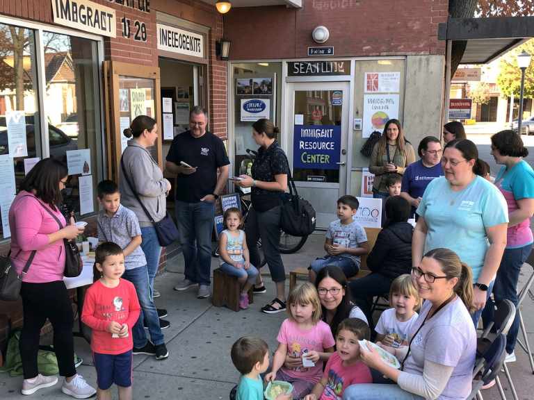 families at a Seattle immigrant resource center event