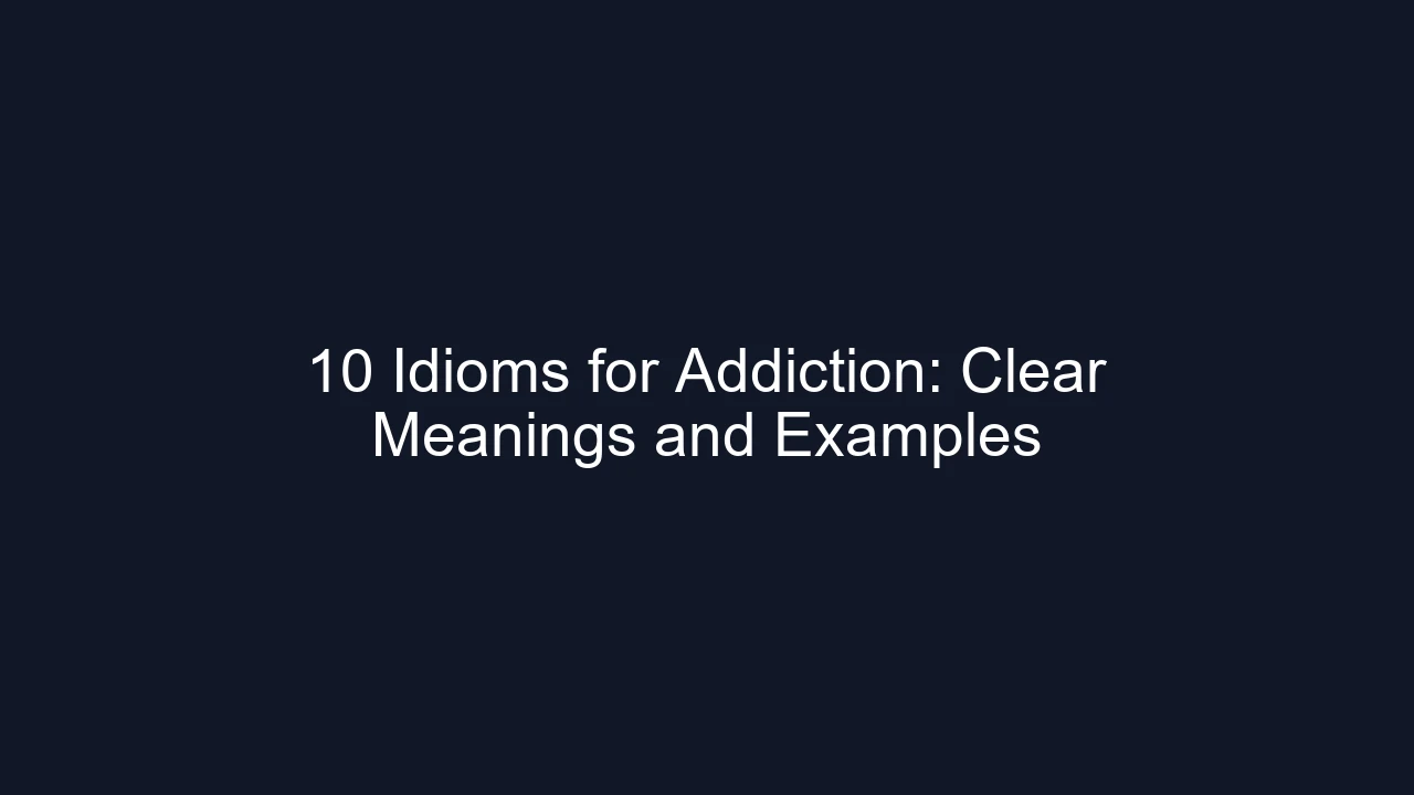 10 Idioms for Addiction: Clear Meanings and Examples