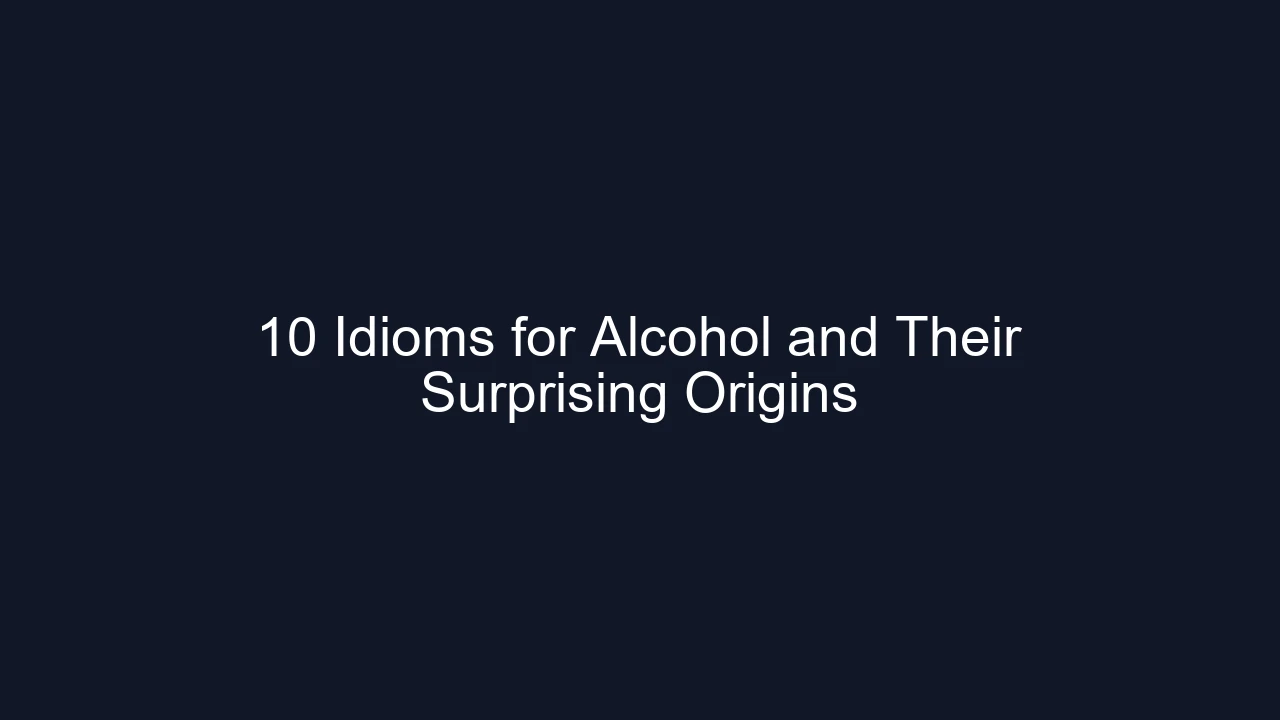 10 Idioms for Alcohol and Their Surprising Origins