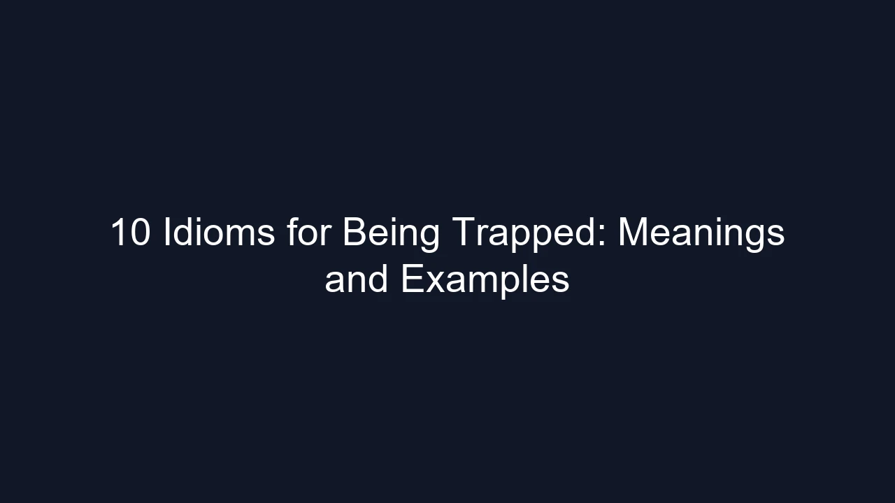 10 Idioms for Being Trapped: Meanings and Examples