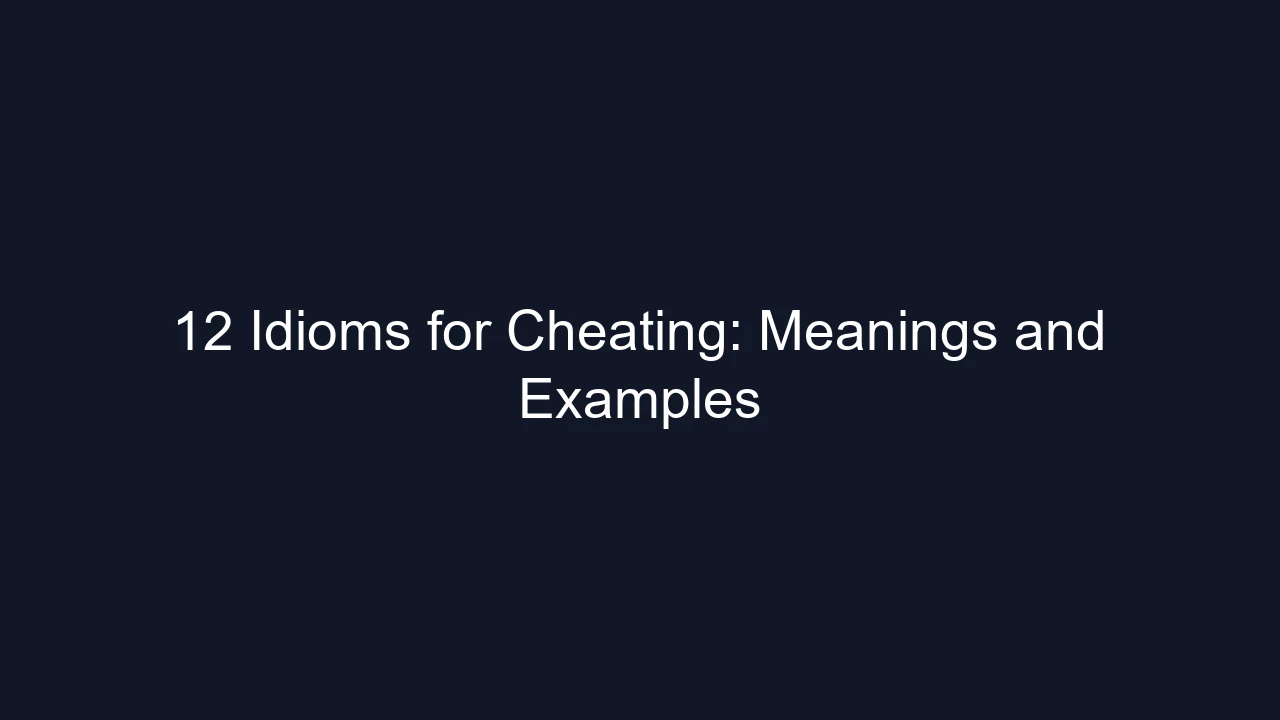 12 Idioms for Cheating: Meanings and Examples