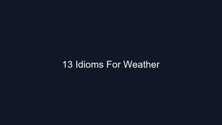 13 Idioms For Weather